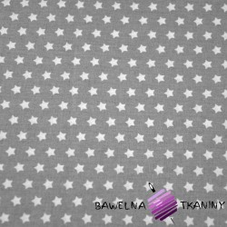 Cotton white 8mm stars on gray background