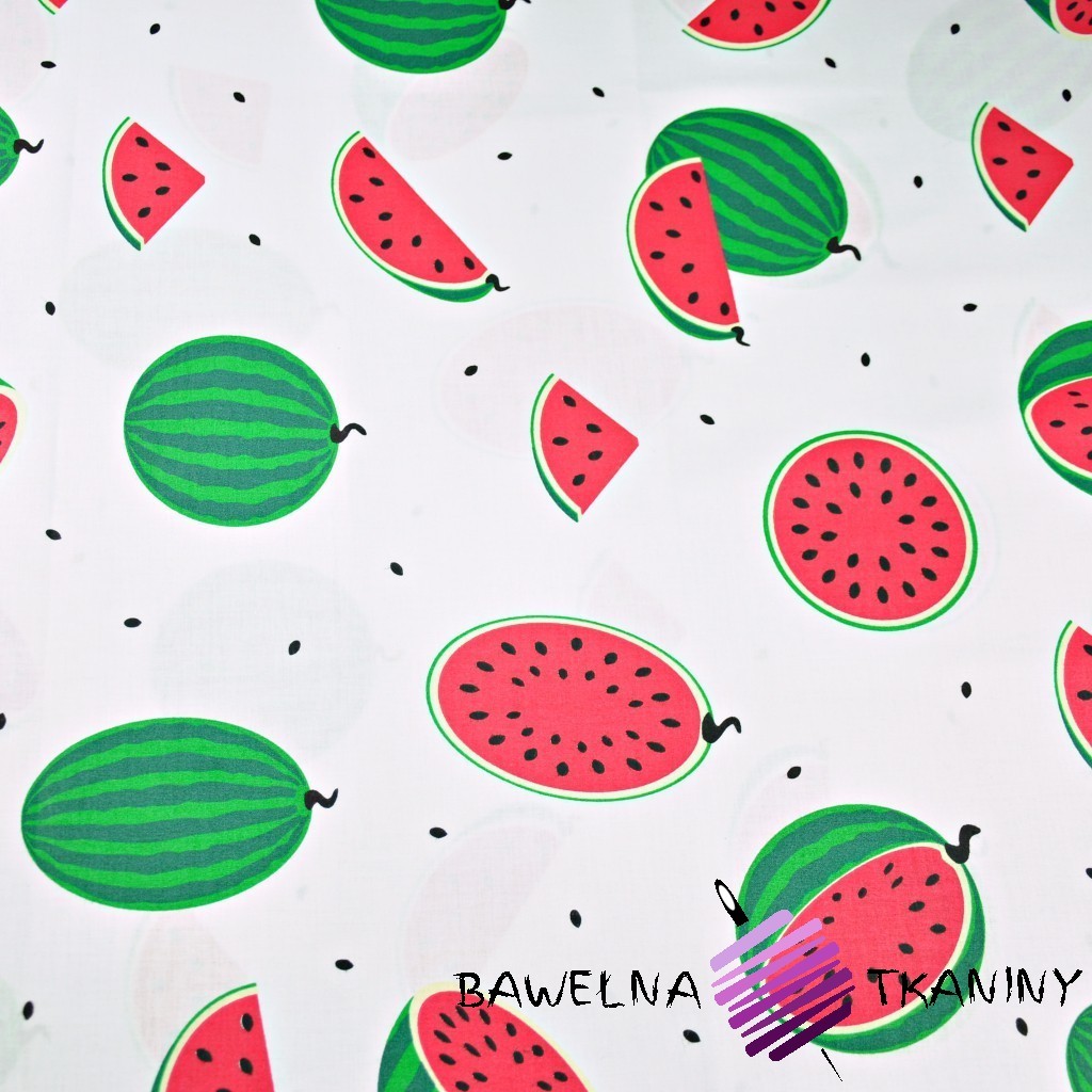 Cotton green watermelons on white background