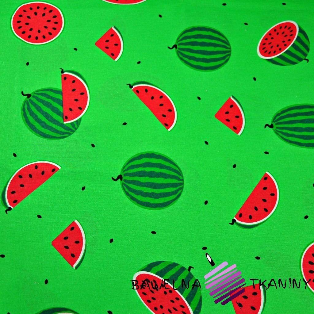Cotton green watermelons on green background
