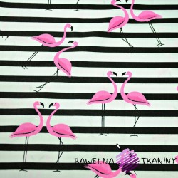 Cotton blue-pink flamingos with gray leaves on a white background