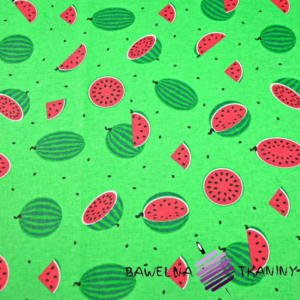 Cotton small green watermelons on green background