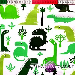 Bawełna dinozaury zielone