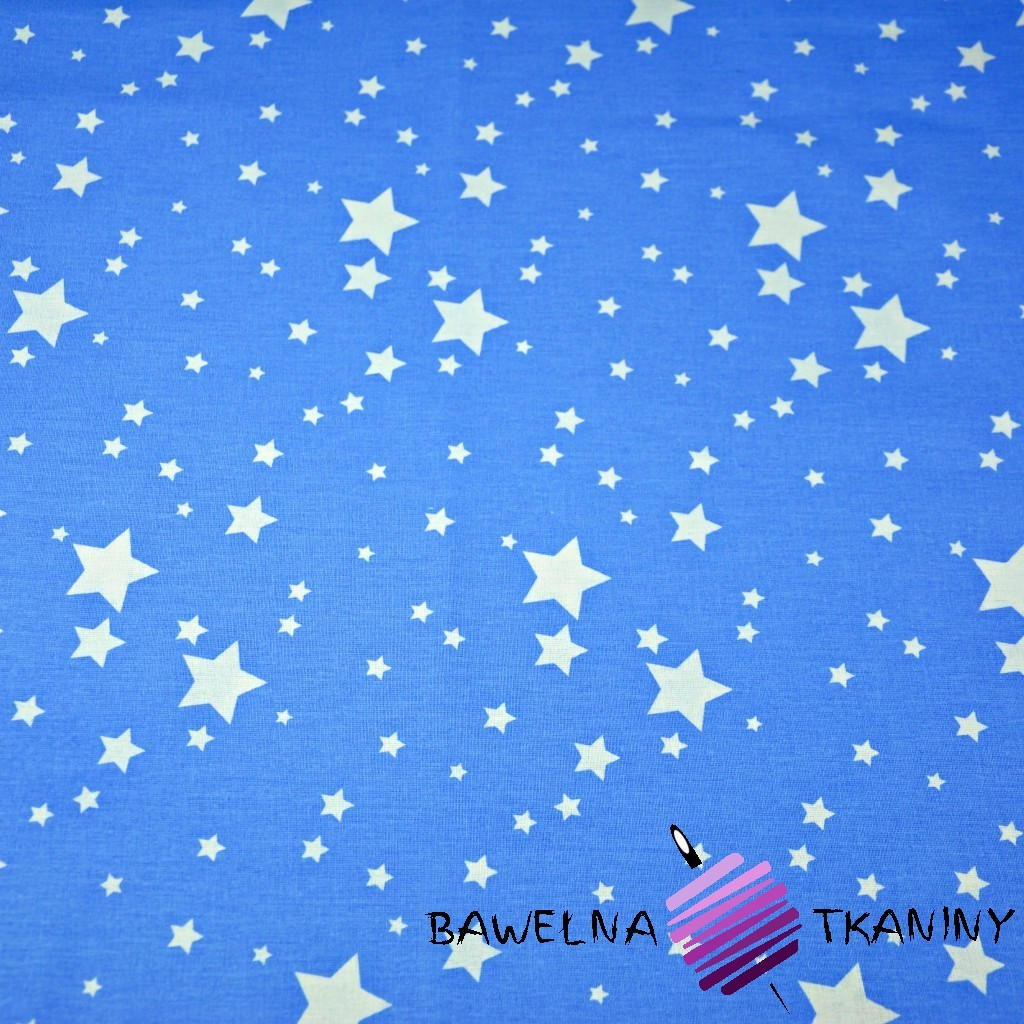 Cotton small galaxy white on a blue background