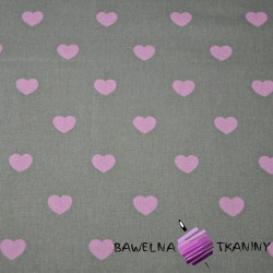 Cotton Pink hearts on a gray background