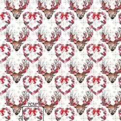 Cotton Gray Christmas reindeer on a white background