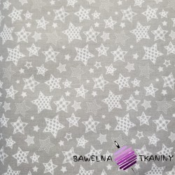 Cotton patterned small stars on a gray background
