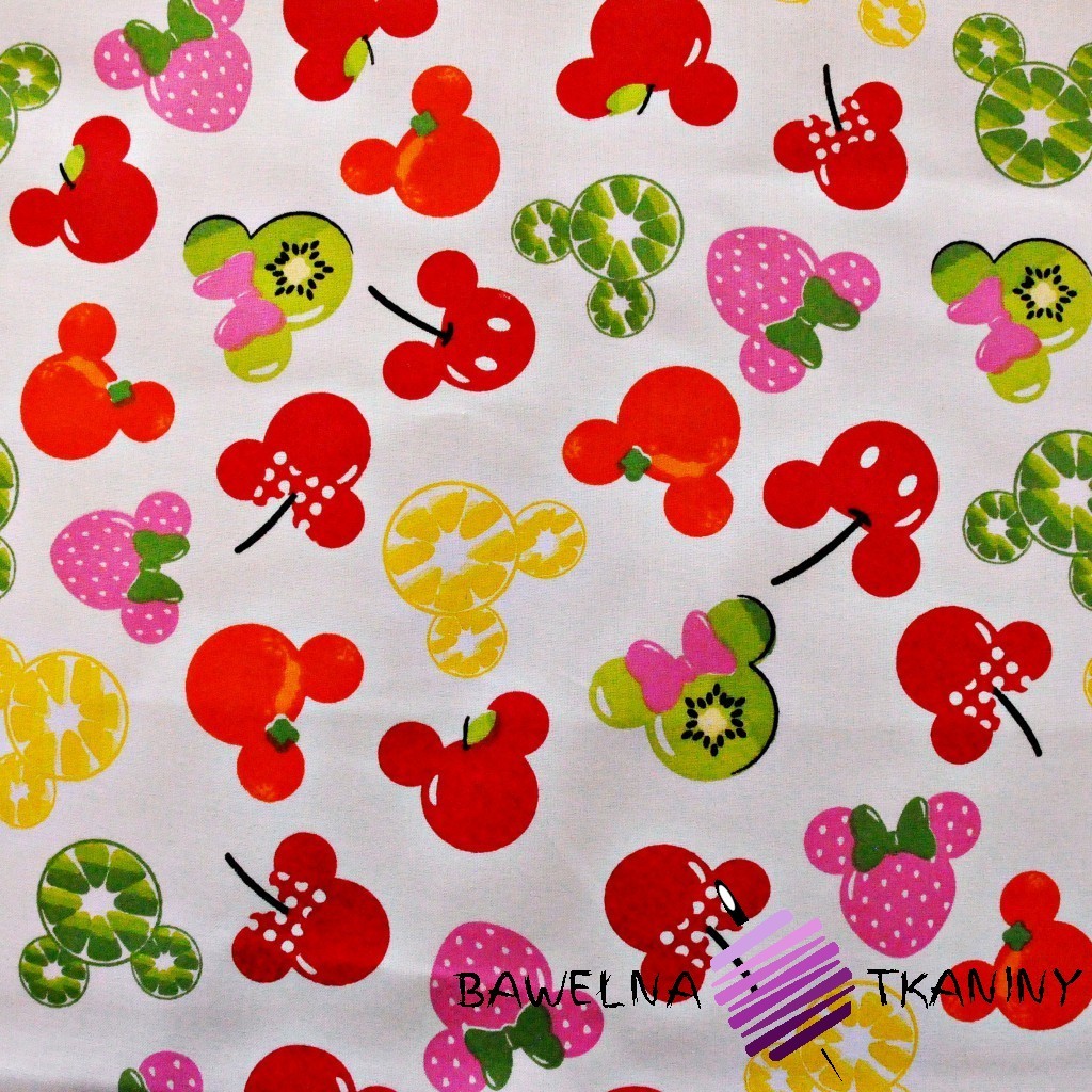 Cotton fruits mickey mouse on white background