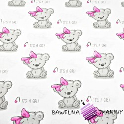 Cotton bears IT'S A GIRL on white background