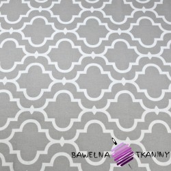 Cotton oriental white mosaic on a gray background