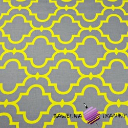 Cotton oriental yellow mosaic on a gray background