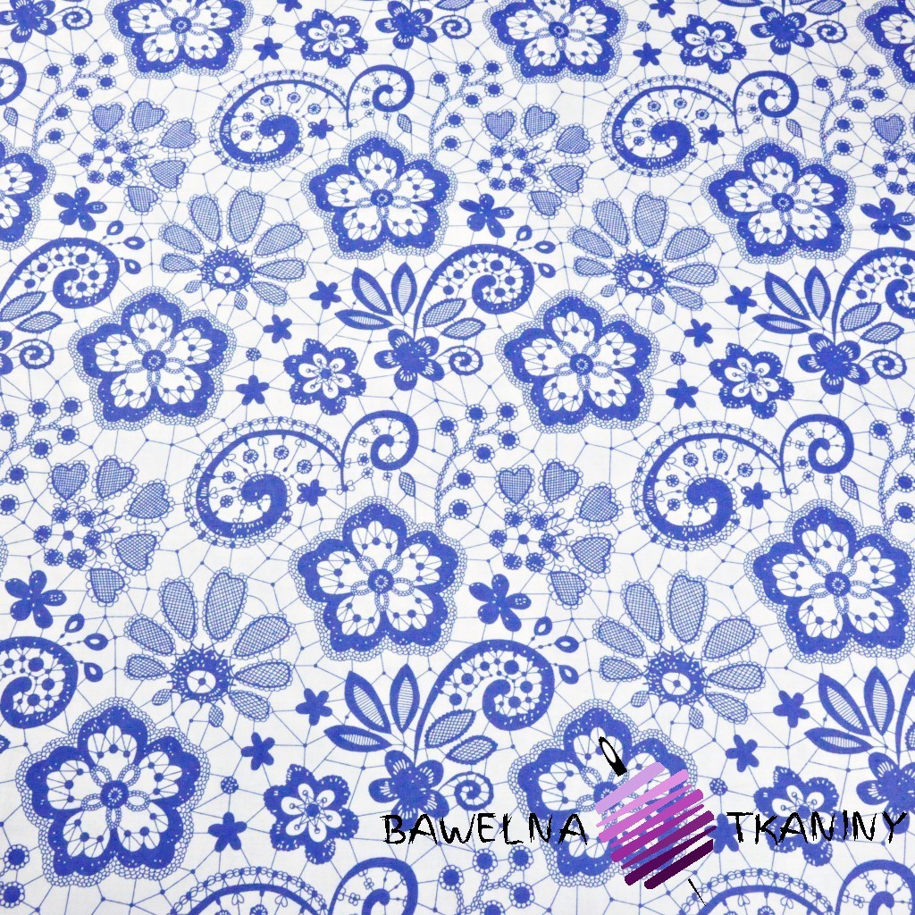 Cotton blue tablecloth on white background