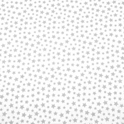 Cotton MINI gray stars on white background