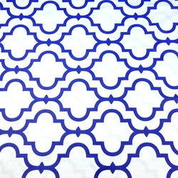 Cotton oriental navy mosaic on a white background