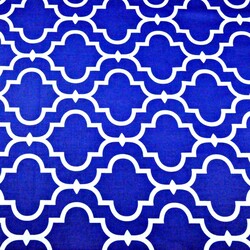 Cotton oriental white mosaic on a navy background