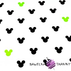 Cotton black & green mickey mouse on white background