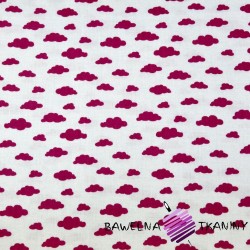 Cotton MINI burgundy clouds on white background