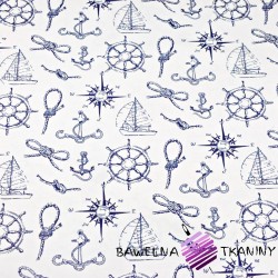 Cotton blue sailor patterns on a white background