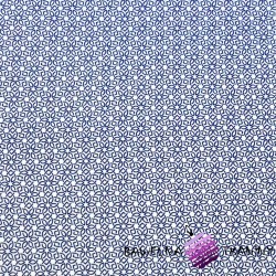 Cotton navy blue flowers on white background