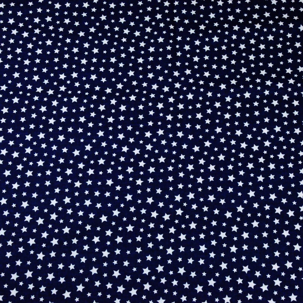 Cotton MINI white stars on a navy background