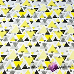 Cotton pink & gray triangles on white background