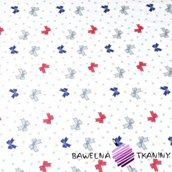 Cotton bows with dots on a white background