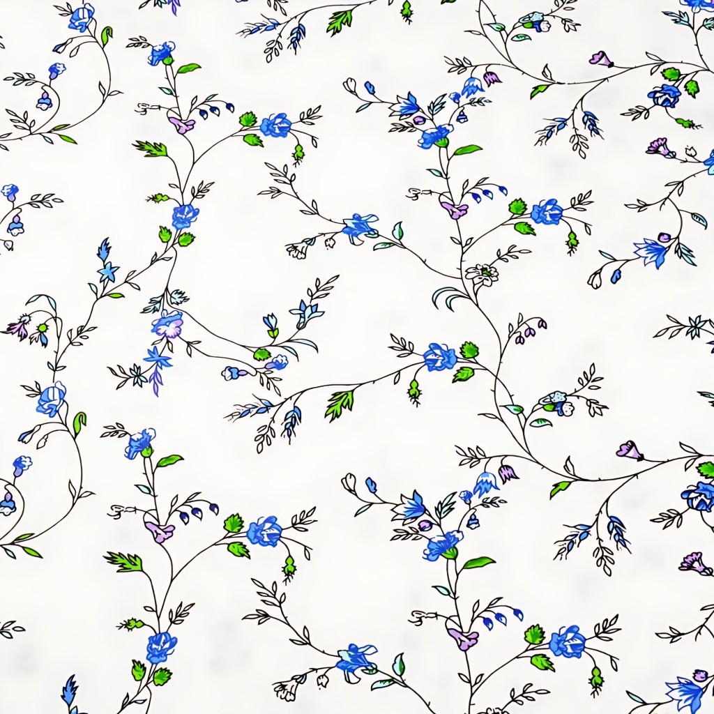 Bawełna kwiaty goździki niebieskie na białym tle