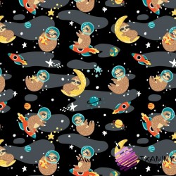 Cotton sloths in space on a black background