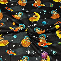 Cotton sloths in space on a black background