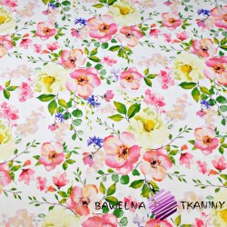Cotton flowers apple blossoms on a white background 220cm