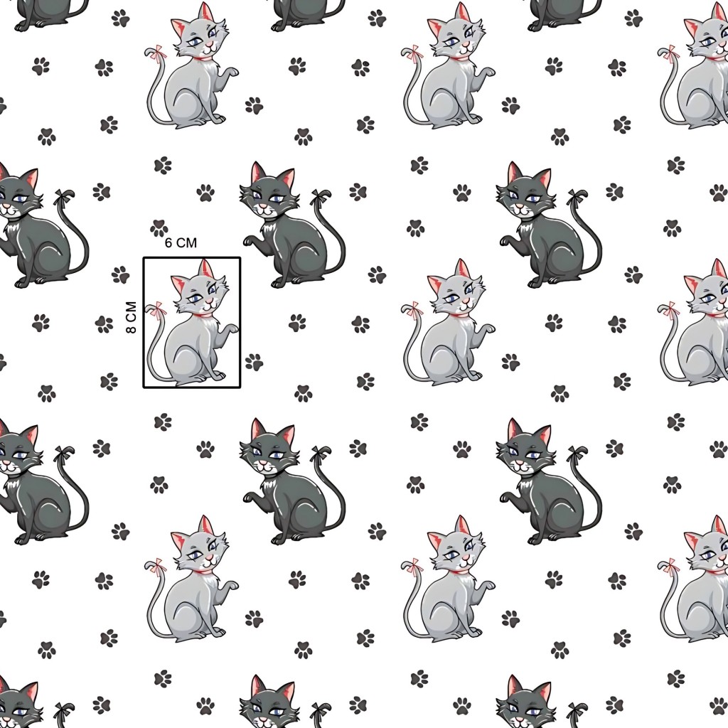 Cotton kitties with paws on a gray background