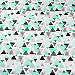 Cotton triangles in mint-gray dots on white background