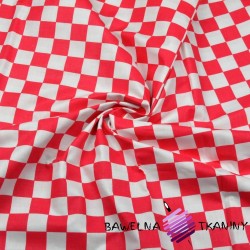 Cotton white and red 2 cm checkerboard cotton