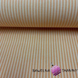 Decorative fabric - cotton white & orange stripes