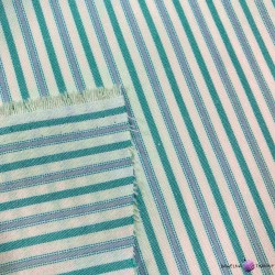 Decorative fabric - gray & green stripes
