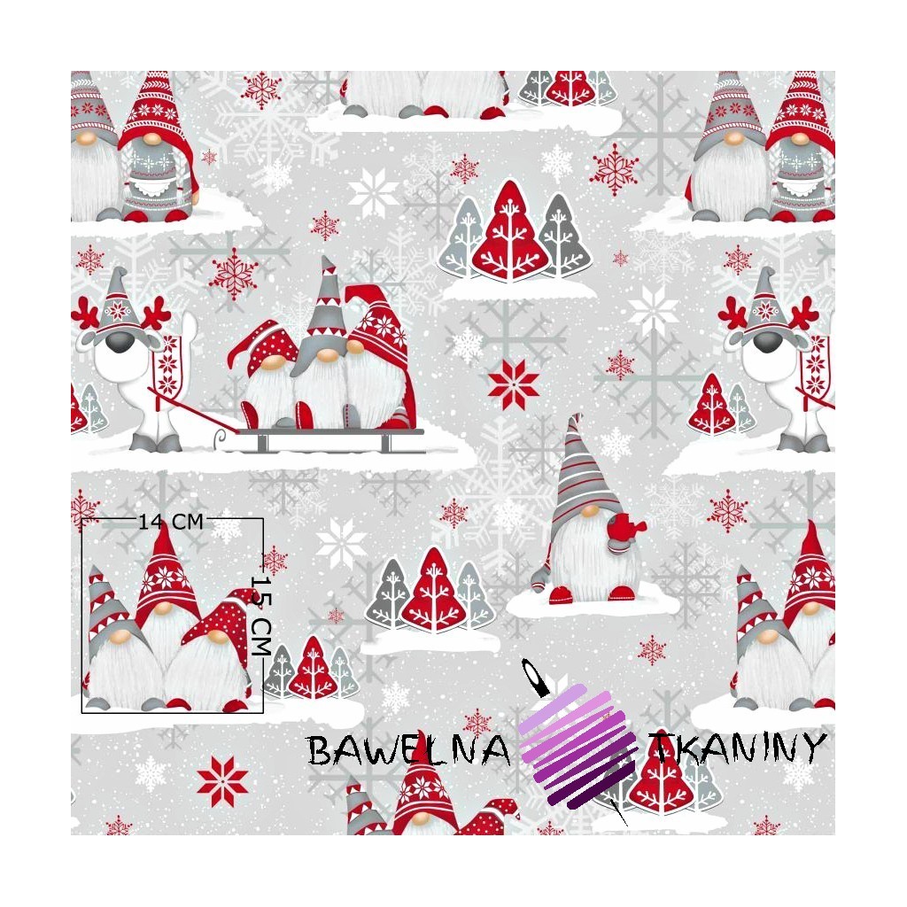 Cotton Christmas pattern sprites with reindeer on a gray background