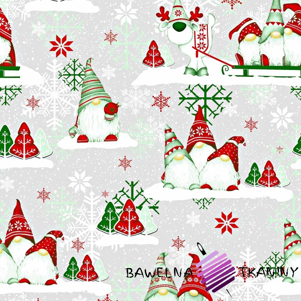 Christmas Elf Fabric With Reindeer Green And Red Fabric Store
