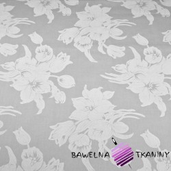 Cotton white flowers on a gray background 220cm