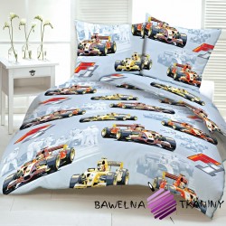 Cotton F1 cars on gray background