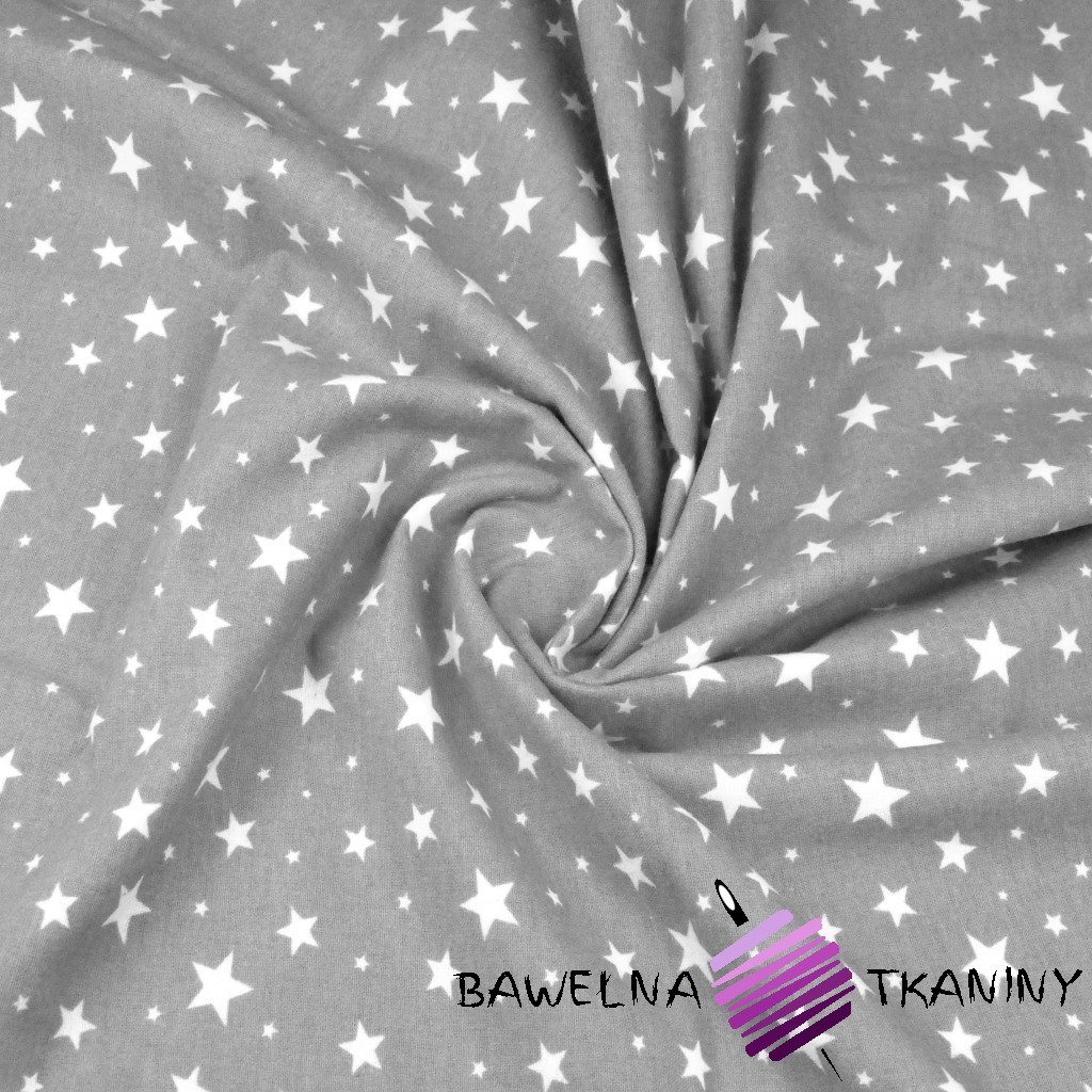 Flannel white stars on gray background