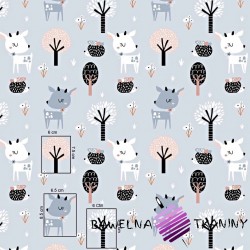 Cotton deer with trees on a gray background