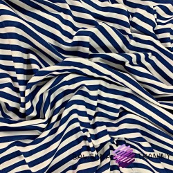 Cotton Jersey - navy & white stripes