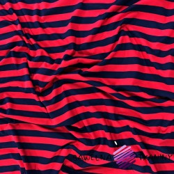 Cotton Jersey - navy & red stripes