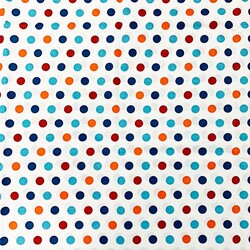 Cotton spots blue and orange on white background