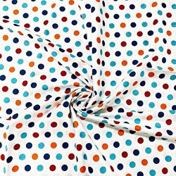 Cotton spots blue and orange on white background