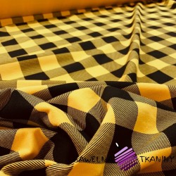 Looped knit - black & mustard chequered