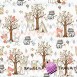 Cotton Indian pastel animals in the forest on white background