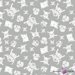 Cotton pirate skulls white on a gray background