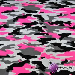 Dresówka pętelka - moro różowo biało czarne