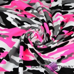 Looped knit - camo pink, white and black