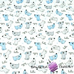 Cotton blue & gray dogs on white background